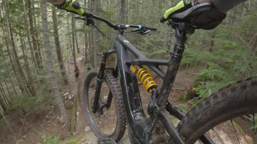 Downhill ride is much safer with an e-Mtb Downhill ride is much safer with an e-Mtb