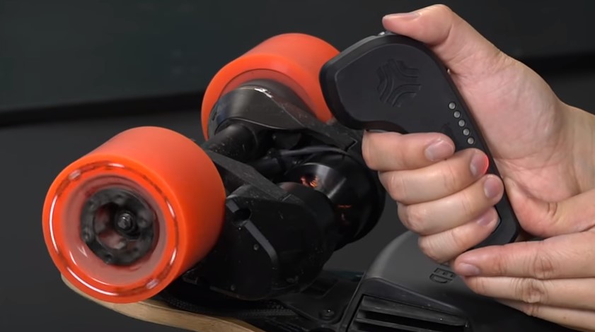 Working on an electric skateboard Working on an electric skateboard