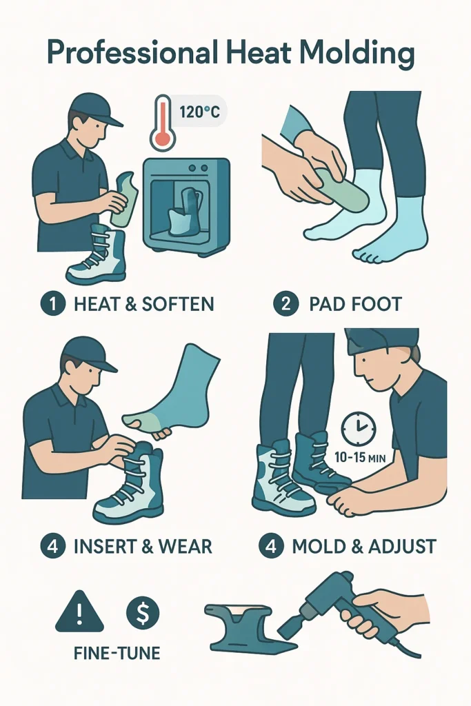 how to heat mold snowboard boots​ professional method