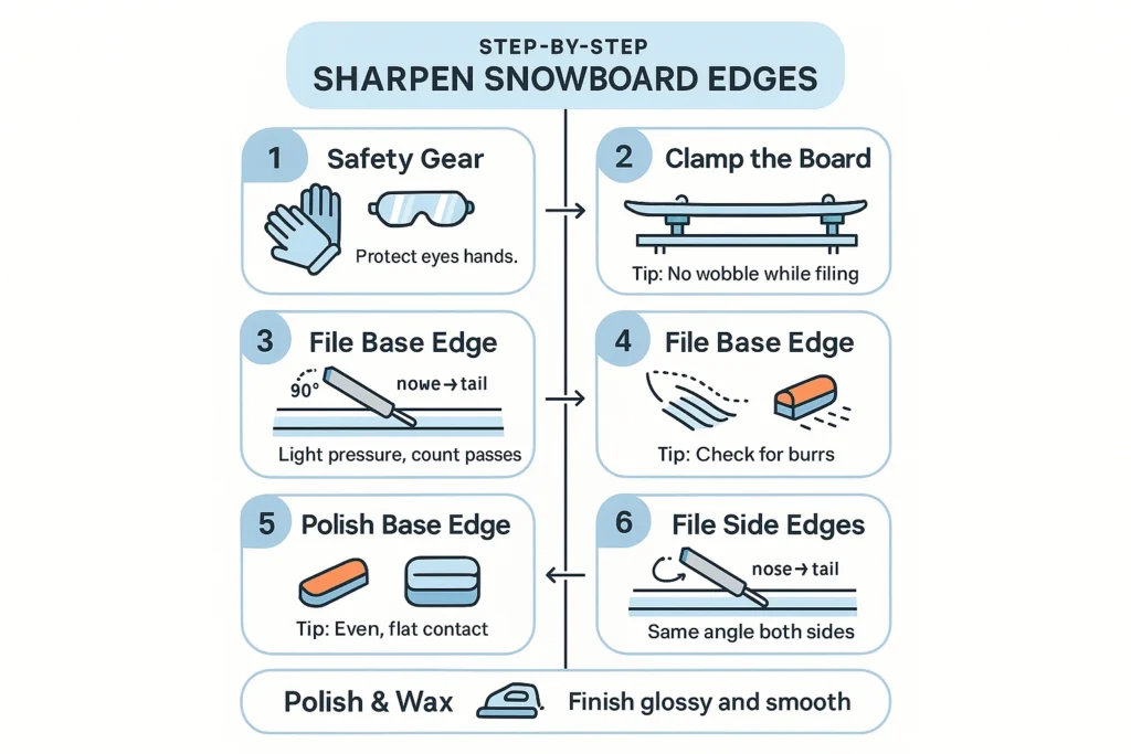 step by step process of sharpen edge