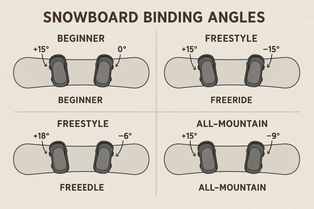 snowboard binding angles