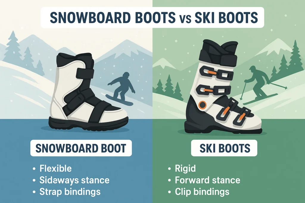 snowboard boots vs ski boots